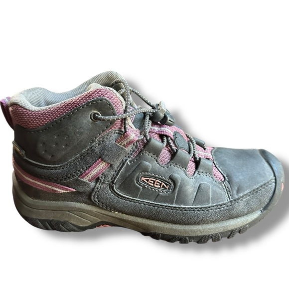 KEEN Targhee Mid Waterproof 1020131 Hiking Boots Black Raven Youth Girl's Size 3 - Picture 1 of 8
